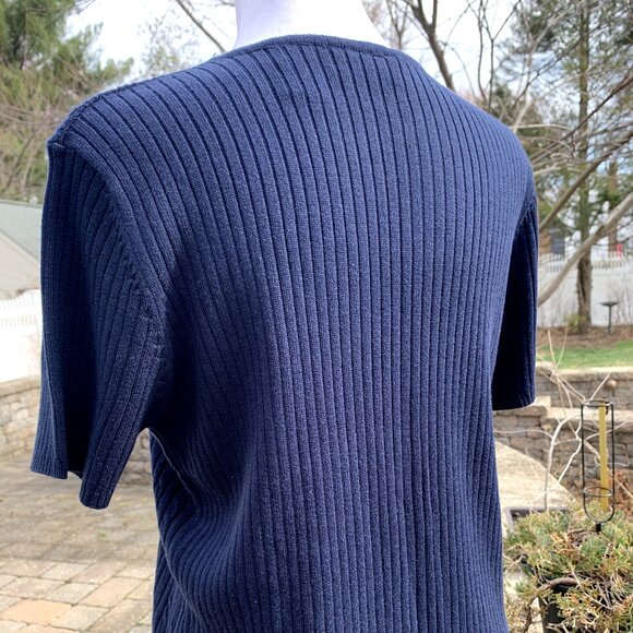 Navy Blue Relaxed Fit Sweater - Picture 10 of 12